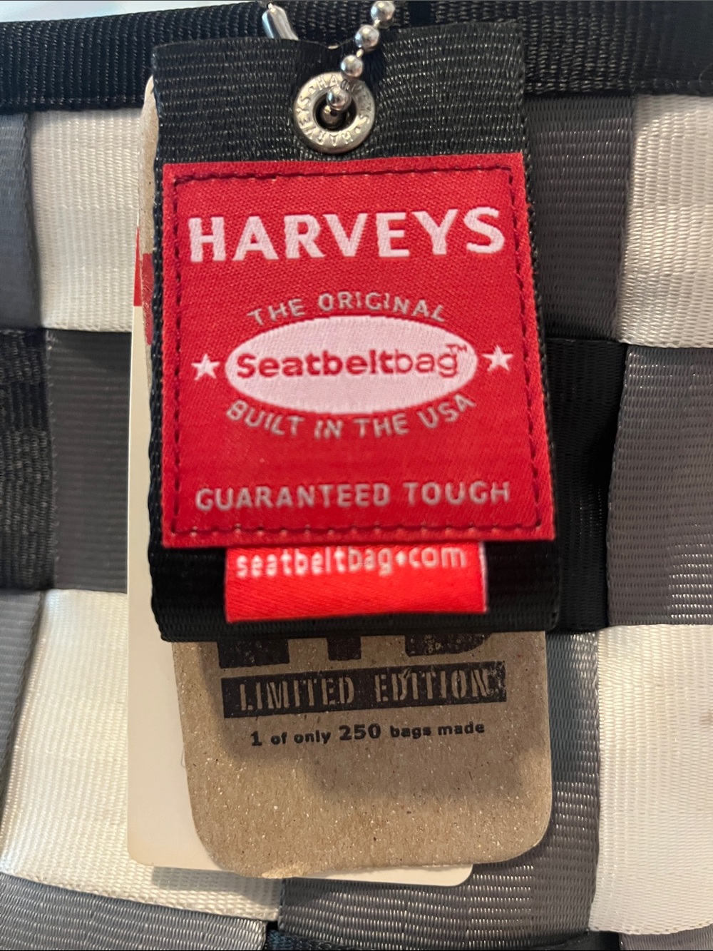 Harveys The Original Seatbelt Black & Gray Woven Tote Bag Limited Edition - Picture 3 of 11